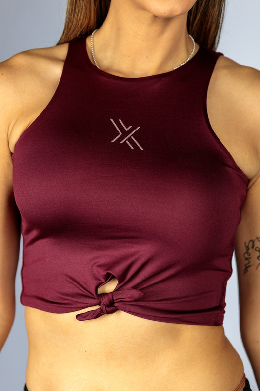 Knot Crop Top Burgundy