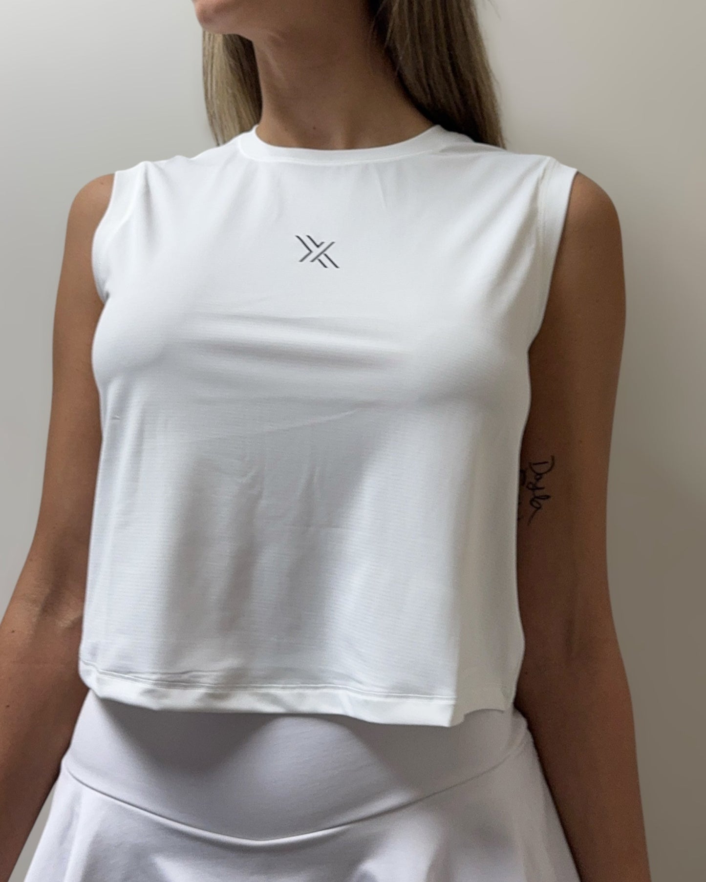 Sleeveless Crop Top White